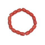 8x10mm Barrel Orange Jade Stretchy Bracelet, Sku#EF632