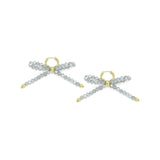 Gray Crystal Beads Bowknot Earrings, Sku#LD634