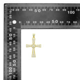 Gold Silver Clear CZ Cross Charm Pendant, Sku#LD633