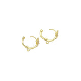 CZ Gold North Star Huggie Earrings, Sku#ZX179