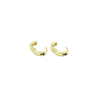 Gold Black Cross Hoop Earrings, Sku#ZX185
