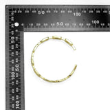 Chunky Clear CZ Rectangle Link Gold Adjustable Bracelet, Sku#LD546