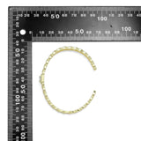Clear CZ Oval Link Gold with Rectangle Diamond Bangle Bracelet, Sku#LD547