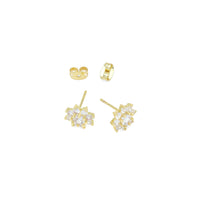 Clear Crystal Flower Stud Earrings, Sku#A409