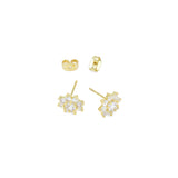 Clear Crystal Flower Stud Earrings, Sku#A409