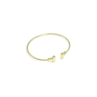 Plain Gold Double T Adjustable Bracelet, Sku#LD550