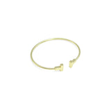 Plain Gold Double T Adjustable Bracelet, Sku#LD550