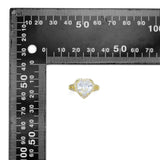 Gold Silver Crystal Clear Heart CZ Adjustable Ring, Sku#A415