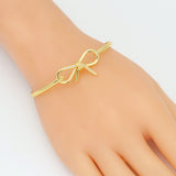 Plain Gold Bowknot  Bracelet, Sku#A400