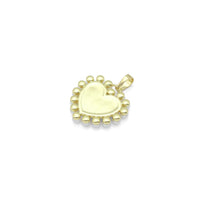 Gold White Pearl Heart Charm Pendant, Sku#A404