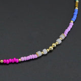 Colorful Beads with Gold Spacer Necklace, sku#O120