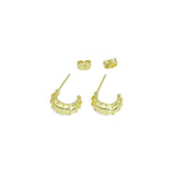 Small Gold Swirl Huggie Earrings, Sku#A251