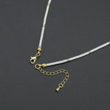 White Turquoise Thin tube with gold spacer necklace, sku#EF559