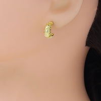 Small Gold Swirl Huggie Earrings, Sku#A251