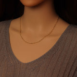 18K Gold Dainty Oval link Chain necklace, sku#JL128