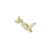 Gold Clear Baguette CZ Love Charm Pendant, Sku#LK962