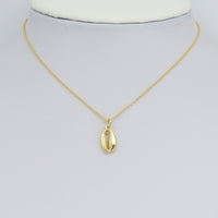 Gold Cowrie Shell Shape Charm Pendant, Sku#LD696