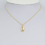 Gold Cowrie Shell Shape Charm Pendant, Sku#LD696