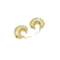 Gold Chunky Heart Earrings, Sku#LX466