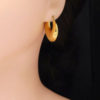 Gold Chunky Heart Earrings, Sku#LX466