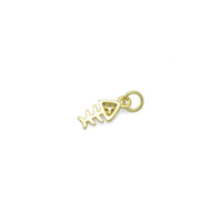 CZ Fishbone Shape Charm Pendant, Sku#LD697