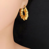 Chunky Gold Snail Earrings, Sku#LX470