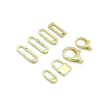 Gold Paperclip Rectangle Padlock Lobster Clasp, Push stylel clasp, Sku#LX885