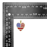 American Flag Color Enamel Gold Heart  Pendant, Sku#LK973