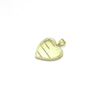 American Flag Color Enamel Gold Heart  Pendant, Sku#LK973