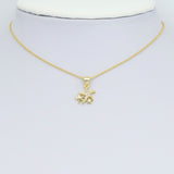 Gold Clear CZ Starfish Charm Pendant, Sku#LK975