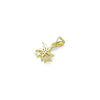 Gold Clear CZ Starfish Charm Pendant, Sku#LK975