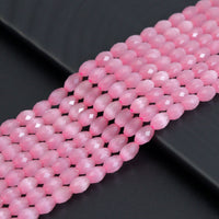 Pink Cat's Eye Faceted Rice Beads, Sku#U2163