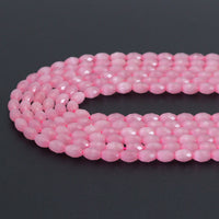 Pink Cat's Eye Faceted Rice Beads, Sku#U2163