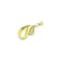 Gold CZ Double Teardrop Shape Charm Pendant, Sku#LK1095