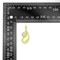 Gold CZ Double Teardrop Shape Charm Pendant, Sku#LK1095