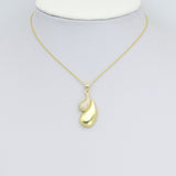 Gold CZ Double Teardrop Shape Charm Pendant, Sku#LK1095