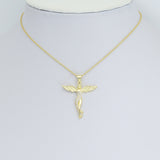 Gold CZ Angel Charm Pendant, Sku#LK1096