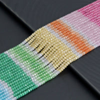 2x3mm Rainbow Cat's Eye Rondelle Faceted Beads,Sku#U2165