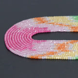 2x3mm Rainbow Cat's Eye Rondelle Faceted Beads,Sku#U2165