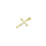 CZ Gold White Pearl Cross Charm, Sku#Z1478