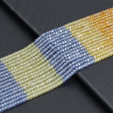 2x3mm Mixed Color CZ Faceted Rondelle Beads, Sku#U2166