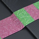 2x3mm Green Fuchsia CZ Faceted Rondelle Beads,Sku#U2167