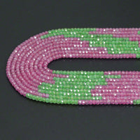 2x3mm Green Fuchsia CZ Faceted Rondelle Beads,Sku#U2167