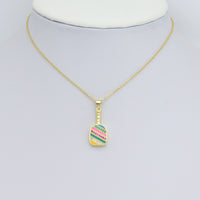 Gold Colorful CZ Enamel Buttle Charm Pendant, Sku#LK1098