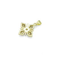 Gold Clear CZ Flower Charm Pendant, Sku#LK989