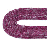 3mm/4mm Genuine Ruby Round Faceted Beads, Sku#U2270
