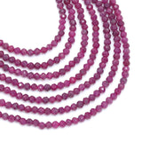 3mm/4mm Genuine Ruby Round Faceted Beads, Sku#U2270