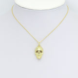 Gold Skull Head Charm Pendant, halloween charm, Sku#LK1102