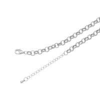 Rolo Chain Heart Cresent Moon Pendant Necklace, Sku#EF562