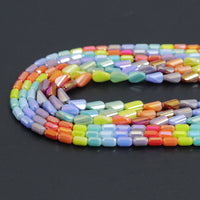 Rainbow Crystal Barrel/Twisted Beads, Sku#U2170